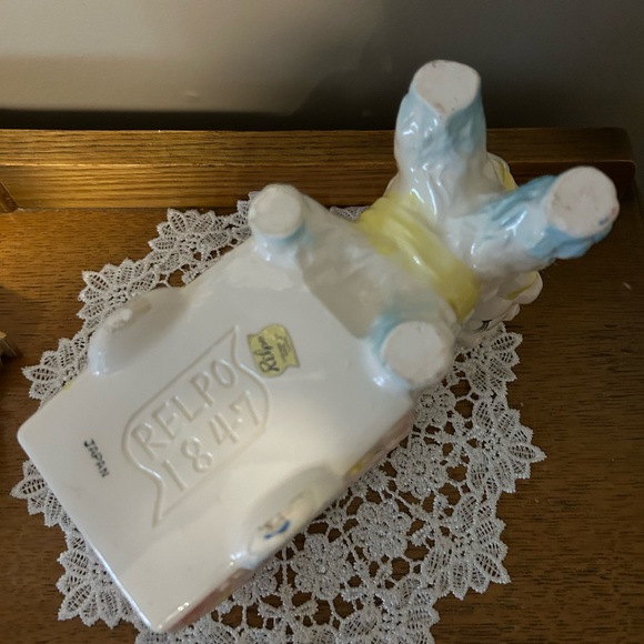 Vintage RELPO #1847 Lamb Alphabet Block Wagon Nursery Flower Planter Japan - Picture 6 of 13